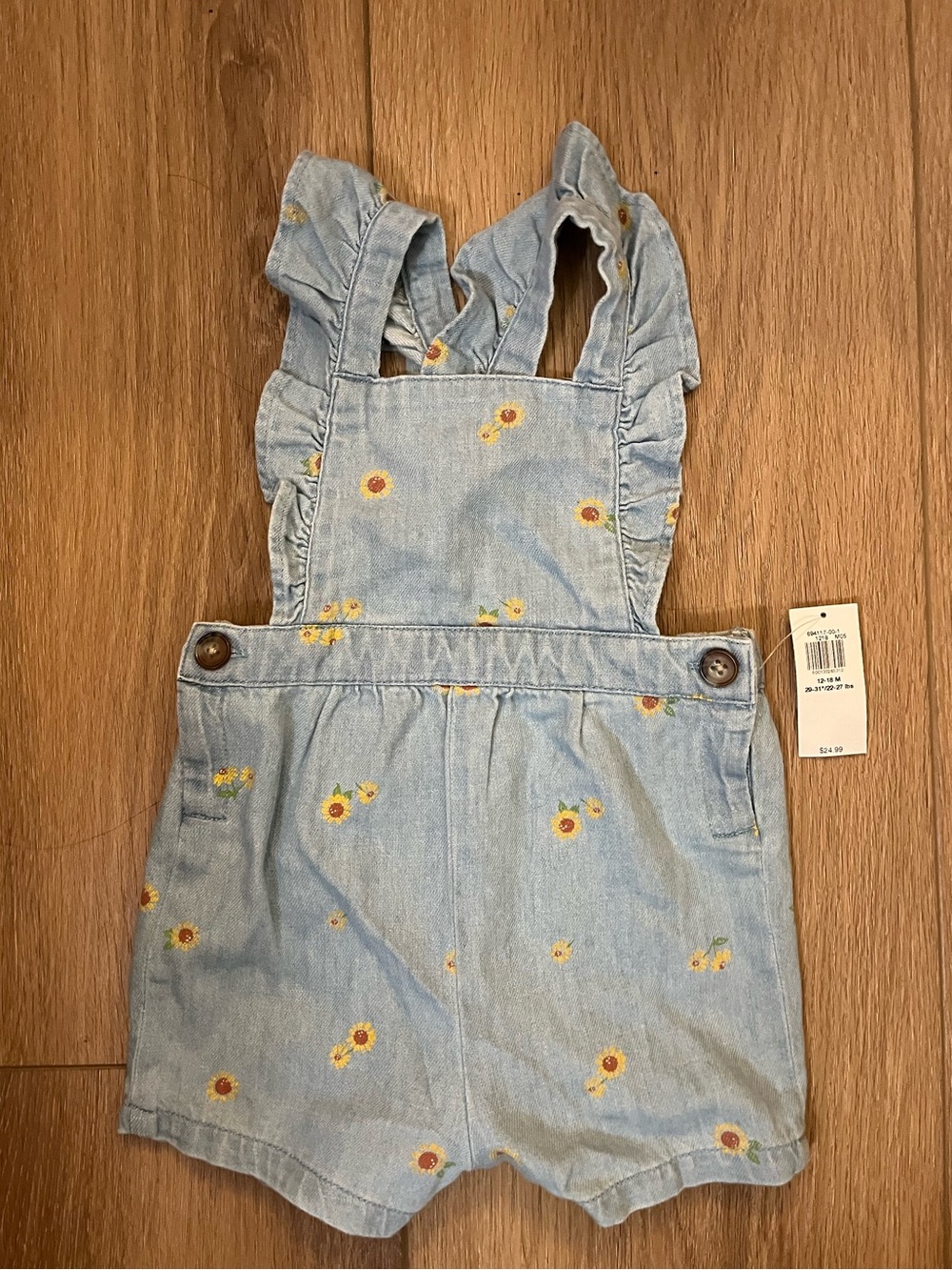 NWT Old Navy Light Blue Denim Daisy Romper